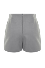 Grey Pocket Detailed Woven Shorts Skirt Twoaw24sr00079