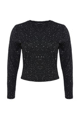 Black Knitted Blouse Tbbaw23af00016