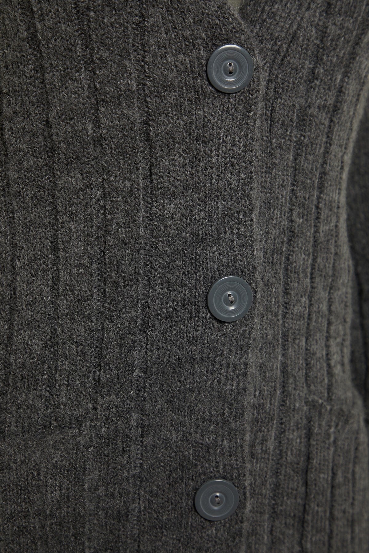 Anthracite Wide Mold Soft Textured Knitwear Bottom Top Suit Twoaw22au0128