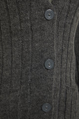 Anthracite Wide Mold Soft Textured Knitwear Bottom Top Suit Twoaw22au0128