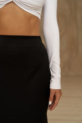 Andrea White Satin Skirt 2158