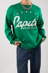 Capítol Stars Stitched Green Knitwear Sweater Flaw-097-007-003