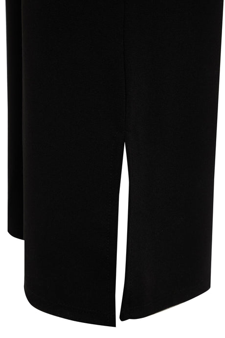 Black Knitted Sides Slit Spanish Leg High Waist Pants Tbbss23ar00035