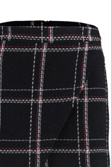 Black Checkered Mini Woven Skirt Twoaw23et00050