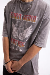 Born Again Printed Acid Wash Oversize T-shirt Flaw-123-005-012