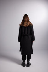 Accessory Detailed Wool Blend Maxi Size Woody Coat Ecru Hlwoodycoat