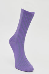 Mens Purple Patterned Purple Cotton Casual Socks 4a2522200064