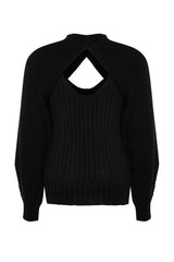 Black Collar Detailed Knitwear Sweater Tbbaw24an00027