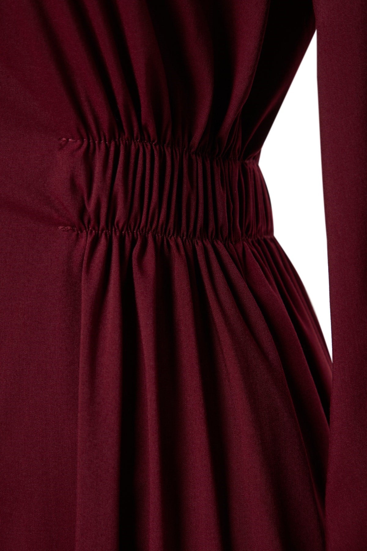 Burgundy Waist Detailed Woven Dress Tctaw24eb00093